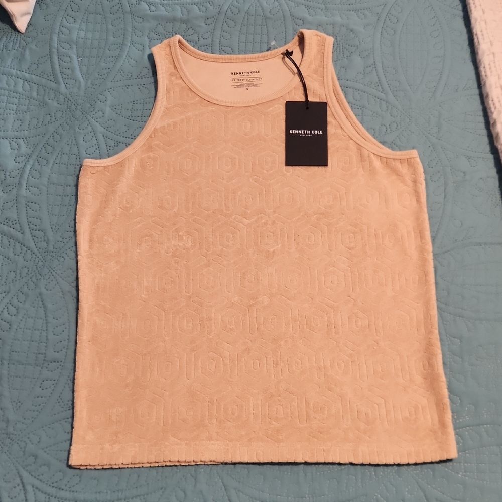 Kenneth Cole Camel Terry Tank Top mens small